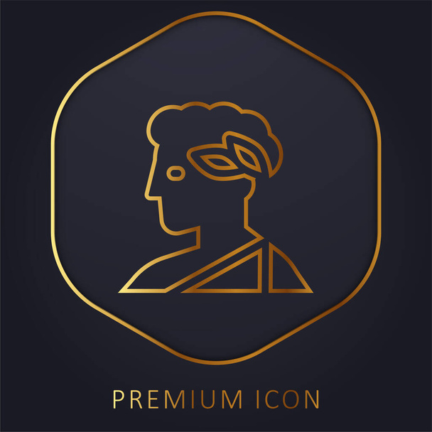 Apollo zlatá čára prémie logo nebo ikona - Vektor, obrázek