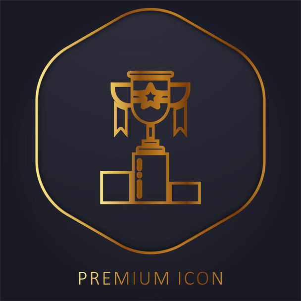 Ocenění zlaté čáry prémie logo nebo ikona - Vektor, obrázek