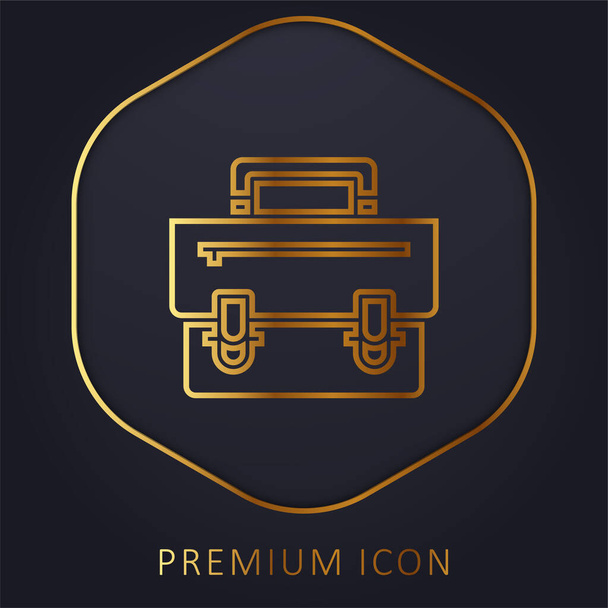 Короткий портфель золота лінія логотип або значок преміум-класу
 - Вектор, зображення