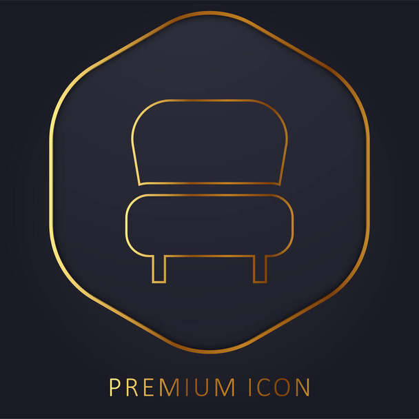 Πολυθρόνα χρυσή γραμμή πριμοδότηση λογότυπο ή εικονίδιο - Διάνυσμα, εικόνα