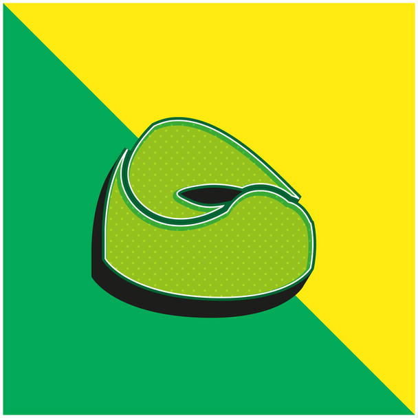 Bebé orinal verde y amarillo moderno vector 3d icono logotipo - Vector, Imagen