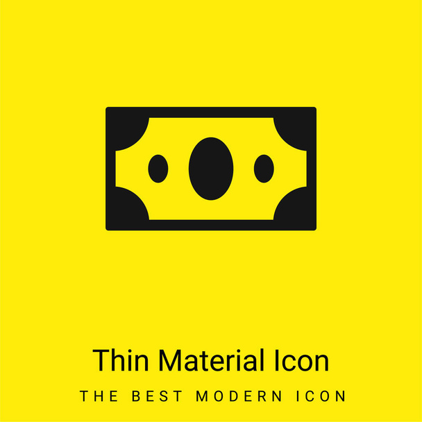 Big Paper Bill minimal bright yellow material icon - Vector, Image
