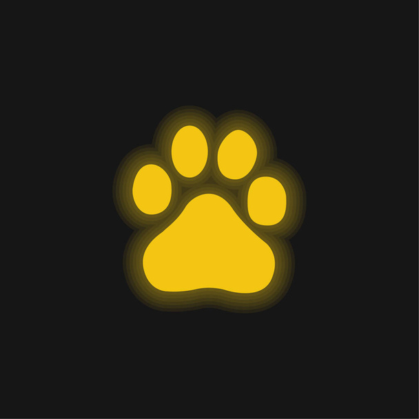 Baidu Logo geel gloeiend neon pictogram - Vector, afbeelding