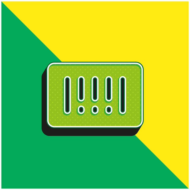 Código de barras Verde e amarelo moderno logotipo vetor 3d ícone - Vetor, Imagem