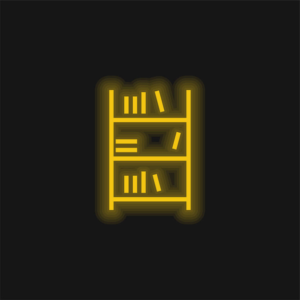 Shelf κίτρινο λαμπερό εικονίδιο νέον κράτηση - Διάνυσμα, εικόνα