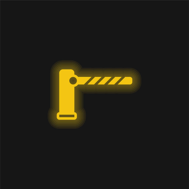 Akadálysárga izzó neon ikon - Vektor, kép
