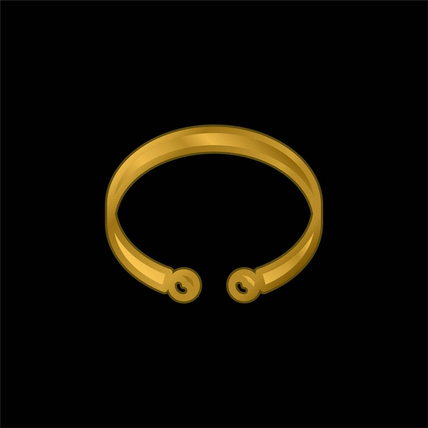 Bangle banhado a ouro ícone metálico ou vetor logotipo - Vetor, Imagem
