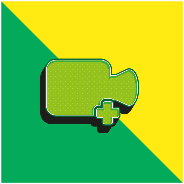 Video hinzufügen Grünes und gelbes modernes 3D-Vektorsymbol-Logo - Vektor, Bild