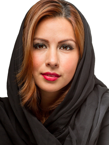 Latino Nainen yllään musta huivi
 - Valokuva, kuva