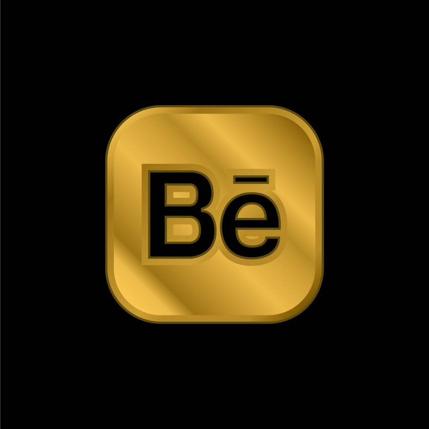 Behance icône métallique plaqué or ou logo vecteur - Vecteur, image