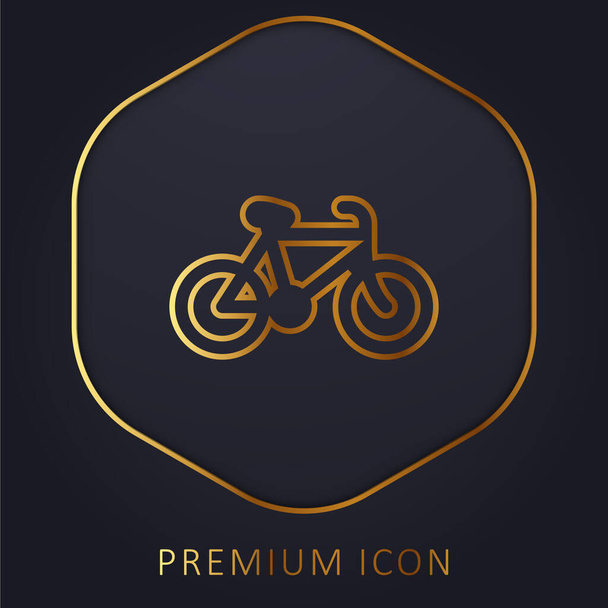 Bicycle golden line premium logo or icon - Vector, Image