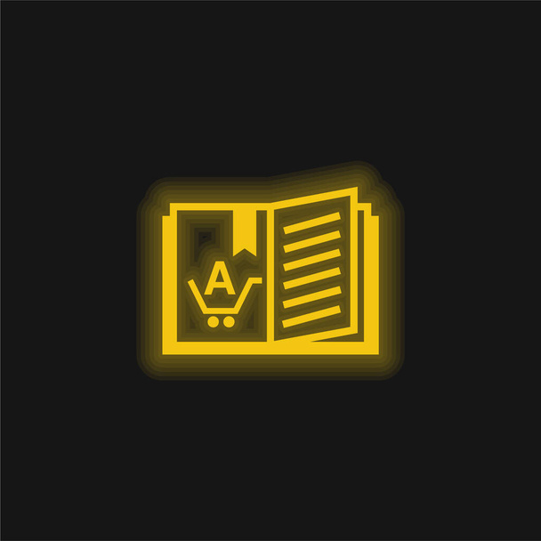 Knihy žluté zářící neonové ikony - Vektor, obrázek