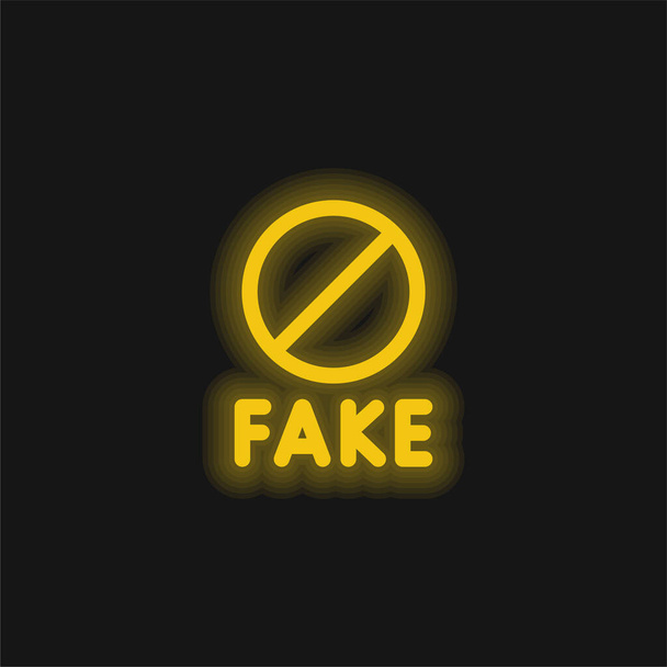 Zakázaná žlutá zářící ikona - Vektor, obrázek