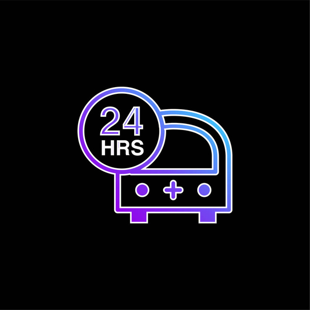 24 Hours Emergency Ambulance blue gradient vector icon - Vector, Image