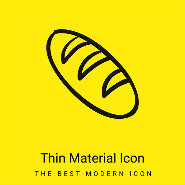 Pan Baguette Esquema mínimo de material amarillo brillante icono - Vector, imagen
