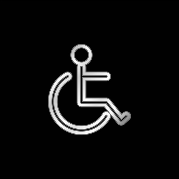Accessibility Sign silver plated metallic icon - Vector, Image