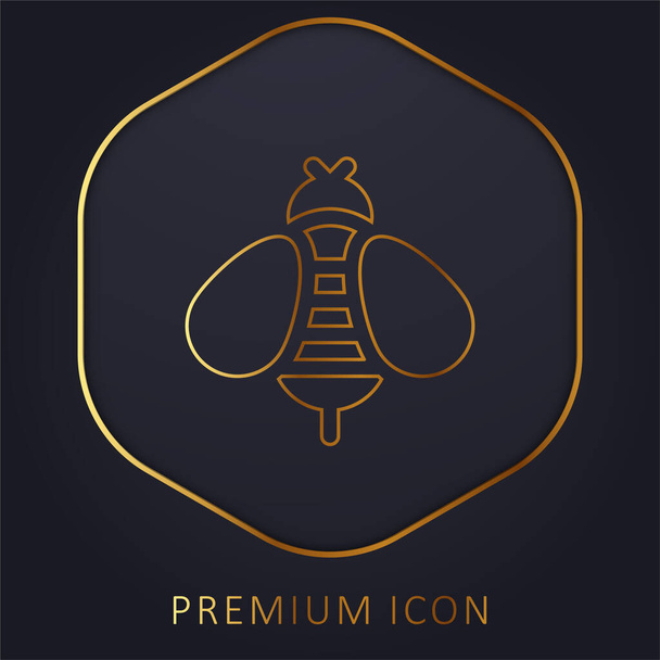 Abeja línea de oro logotipo premium o icono - Vector, imagen