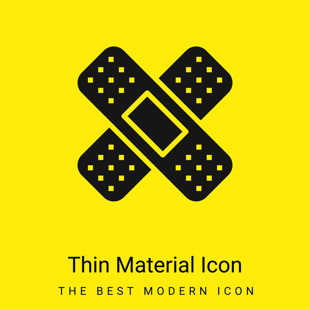 Band Aid minimaal helder geel materiaal icoon - Vector, afbeelding