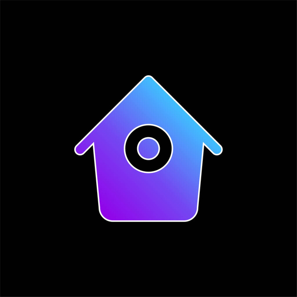 Bird House s malou kulatou dírou modrý gradient vektor ikona - Vektor, obrázek