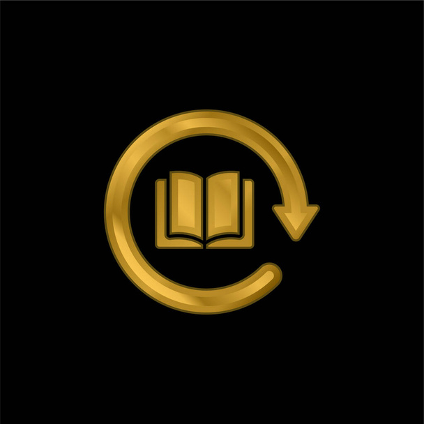 Βιβλίο επιχρυσωμένο μέταλλο εικονίδιο ή το λογότυπο διάνυσμα - Διάνυσμα, εικόνα