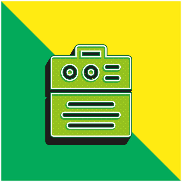 Amplificatore Logo moderno verde e giallo dell'icona vettoriale 3d - Vettoriali, immagini