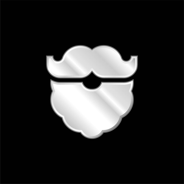 Barba plateado icono metálico - Vector, imagen