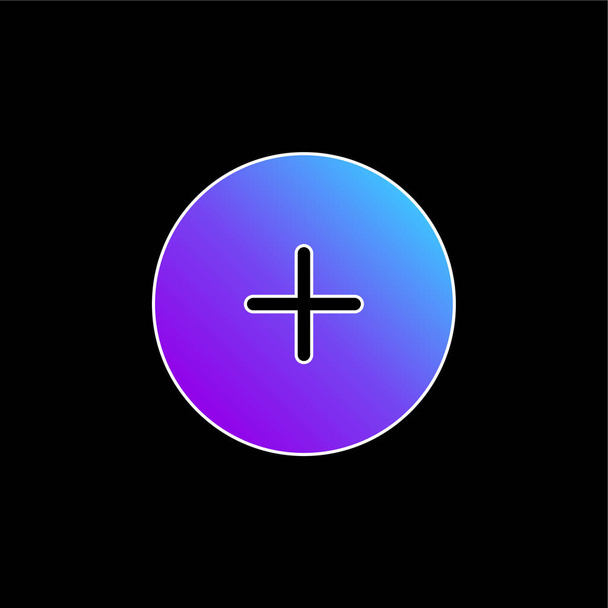 Προσθήκη εικονιδίου διανύσματος μπλε κλίσης στρογγυλό κουμπί - Διάνυσμα, εικόνα