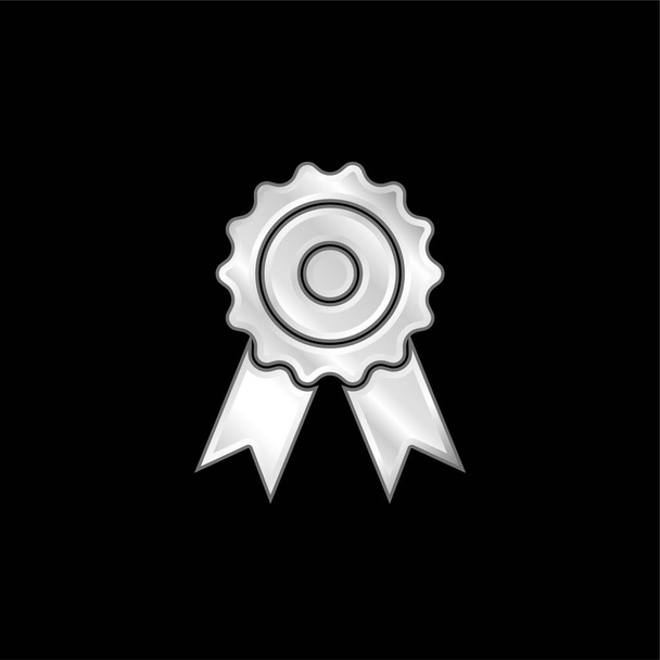 Prêmio prata banhado ícone metálico - Vetor, Imagem