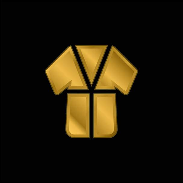 Badjas verguld metalic icoon of logo vector - Vector, afbeelding