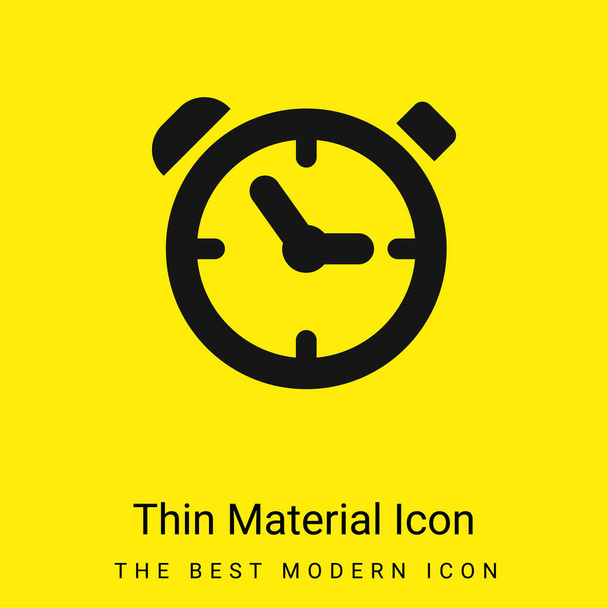 Alarm Klok minimaal helder geel materiaal pictogram - Vector, afbeelding