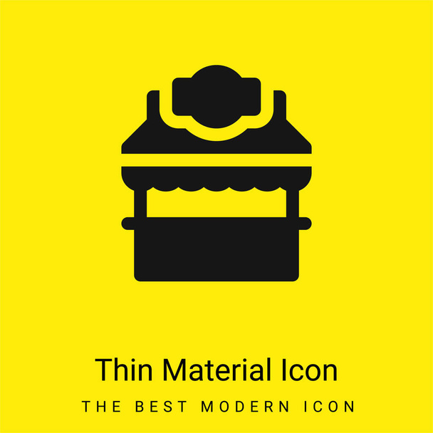 Booth minimal bright yellow material icon - Vector, Image