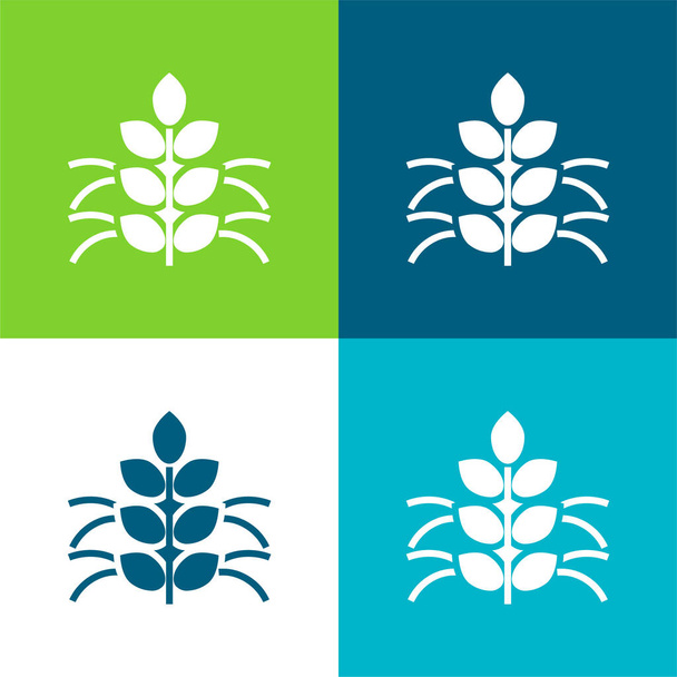 Agronomy Flat four color minimal icon set - Vector, Image