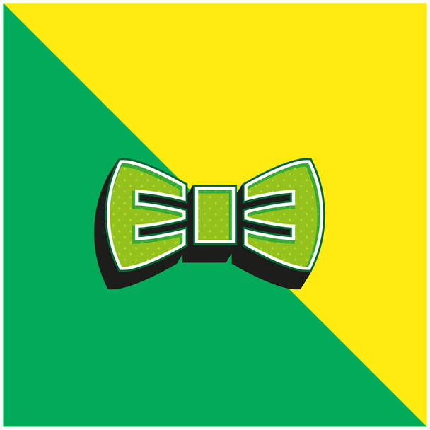 Fliege Grünes und gelbes modernes 3D-Vektorsymbol-Logo - Vektor, Bild