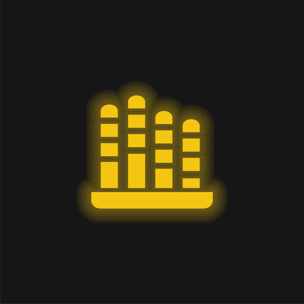 Bar Graphic Loss icono de neón brillante amarillo - Vector, Imagen