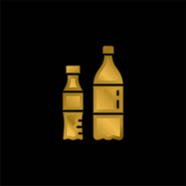 Flaschen vergoldet metallisches Symbol oder Logo-Vektor - Vektor, Bild