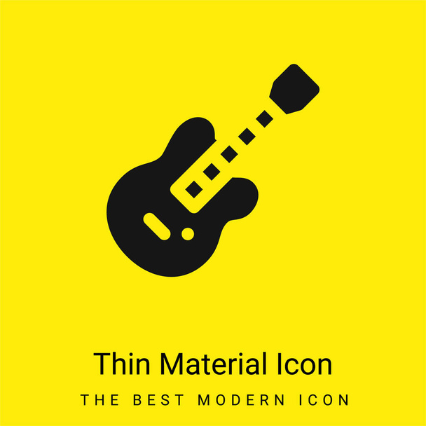 Бас-гитара минимальный ярко-желтый значок материала - Вектор,изображение