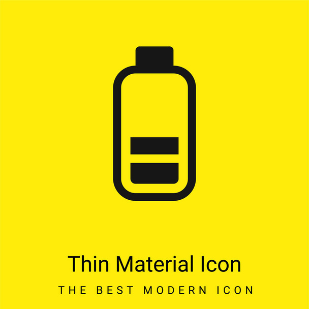 Batería con dos barras mínimo icono de material amarillo brillante - Vector, imagen