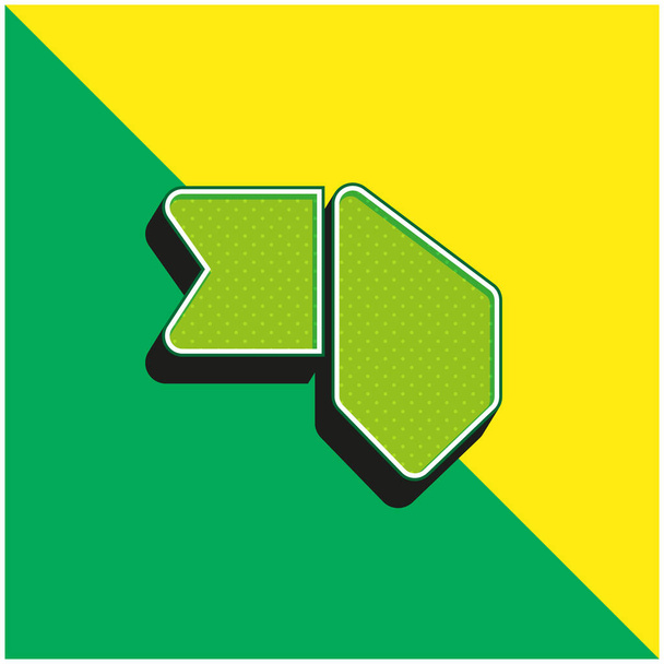 Segnalibro Green and yellow modern 3d vector icon logo - Vettoriali, immagini
