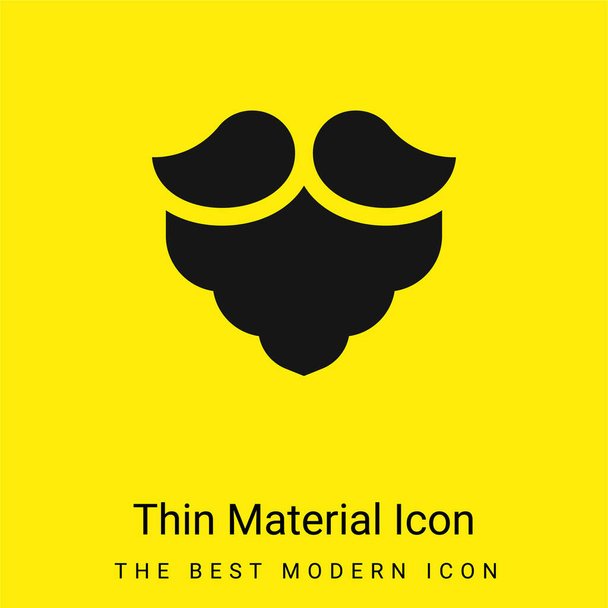 髭を最小限の明るい黄色の材料アイコン - ベクター画像