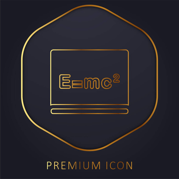 Pizarra línea dorada logotipo premium o icono - Vector, Imagen