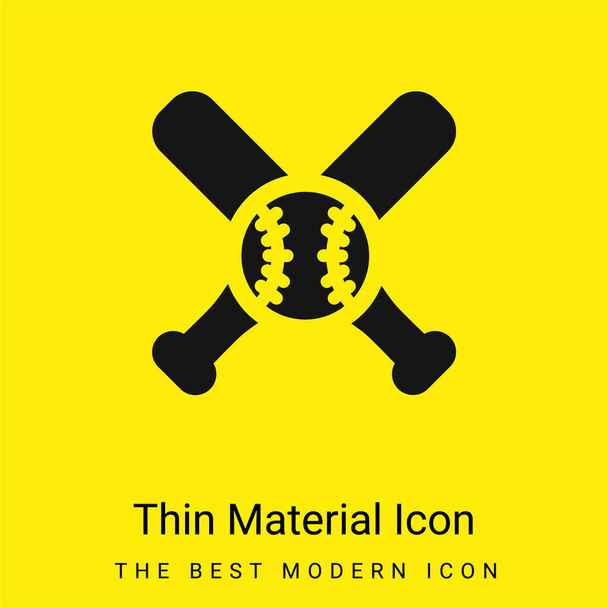 Minimalna jasnożółta ikona materiału nietoperza - Wektor, obraz