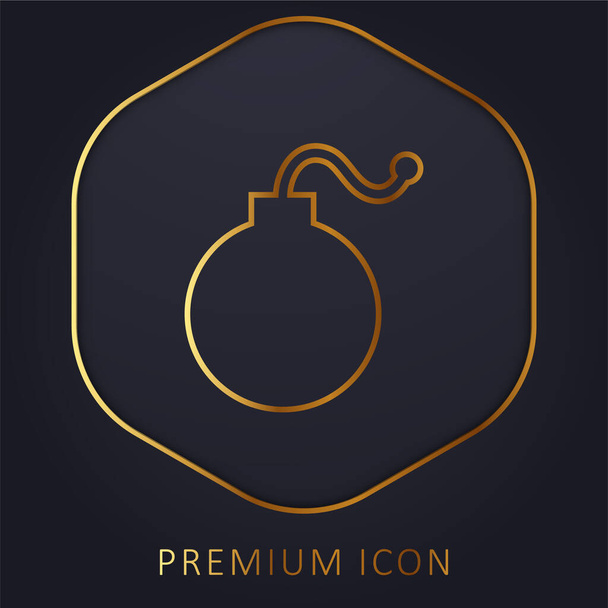 Bomba złota linia logo premium lub ikona - Wektor, obraz