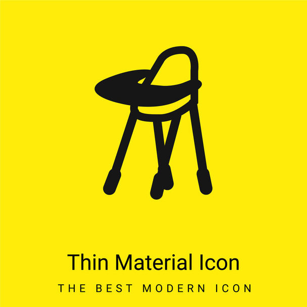 Cadeira de alimentação do bebê Variante mínima amarelo brilhante ícone de material - Vetor, Imagem