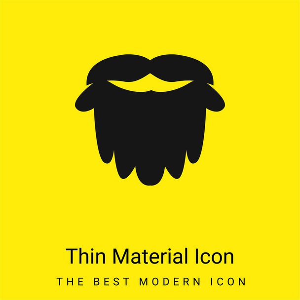 Barba mínimo icono de material amarillo brillante - Vector, Imagen