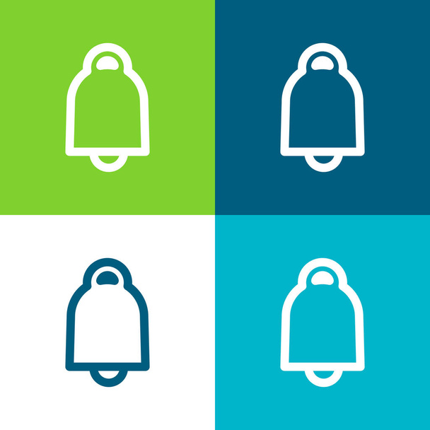 Bell Outline Set di icone minimali a quattro colori piatti - Vettoriali, immagini