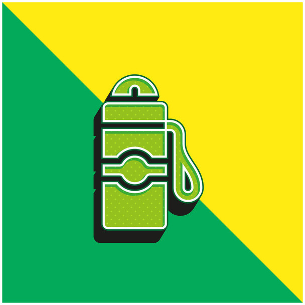 Botella verde y amarillo moderno vector 3d icono logotipo - Vector, Imagen