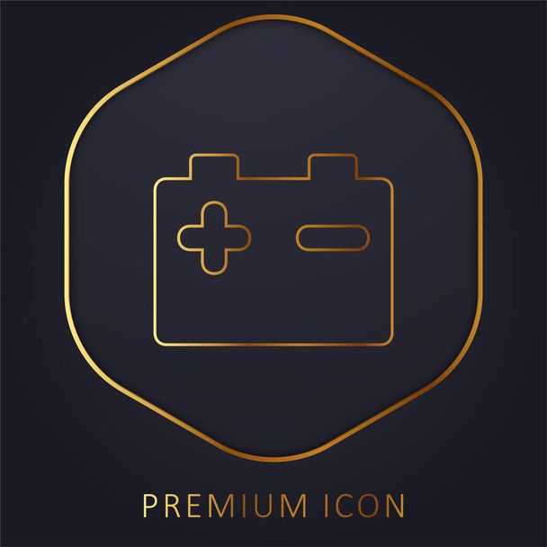 Batteria linea dorata logo premium o icona - Vettoriali, immagini