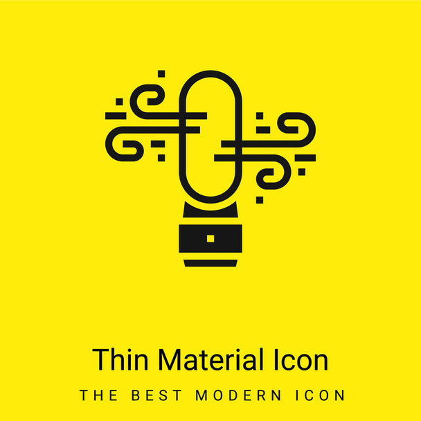 Purificador de aire mínimo icono de material amarillo brillante - Vector, Imagen