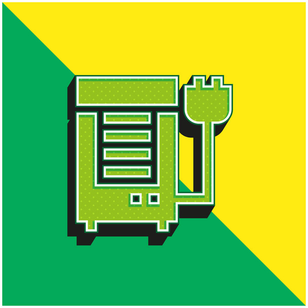 Кондиціонер зелений і жовтий сучасний 3d векторний логотип ікони - Вектор, зображення