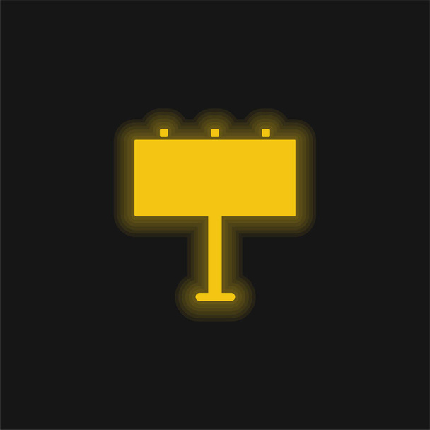 Reklametafel gelb leuchtendes Neon-Symbol - Vektor, Bild